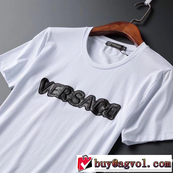VERSACE ヴェルサーチ 半袖Tシャツ 2色可選 2019即旬な装いに 今季トレンドの限定アイテム