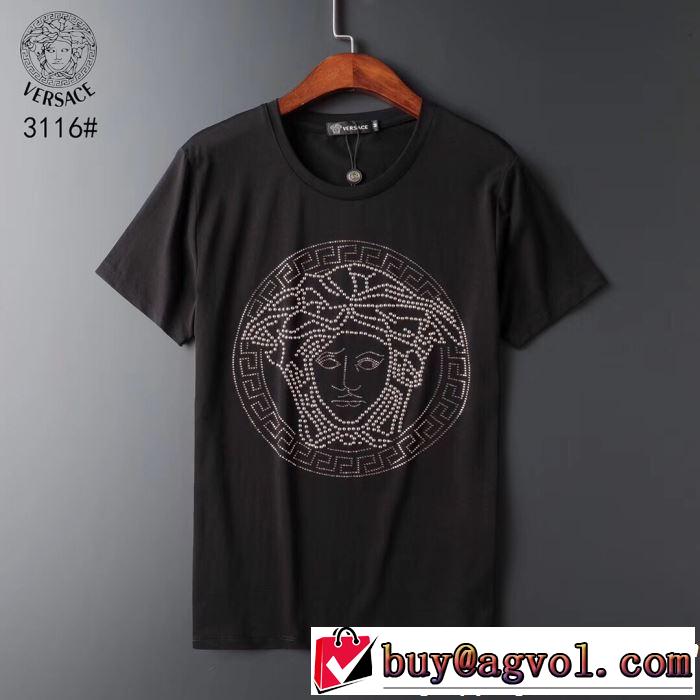 VERSACE ヴェルサーチ 半袖Tシャツ 2色可選 2019SSのトレンド商品 おしゃれデザインも大人気