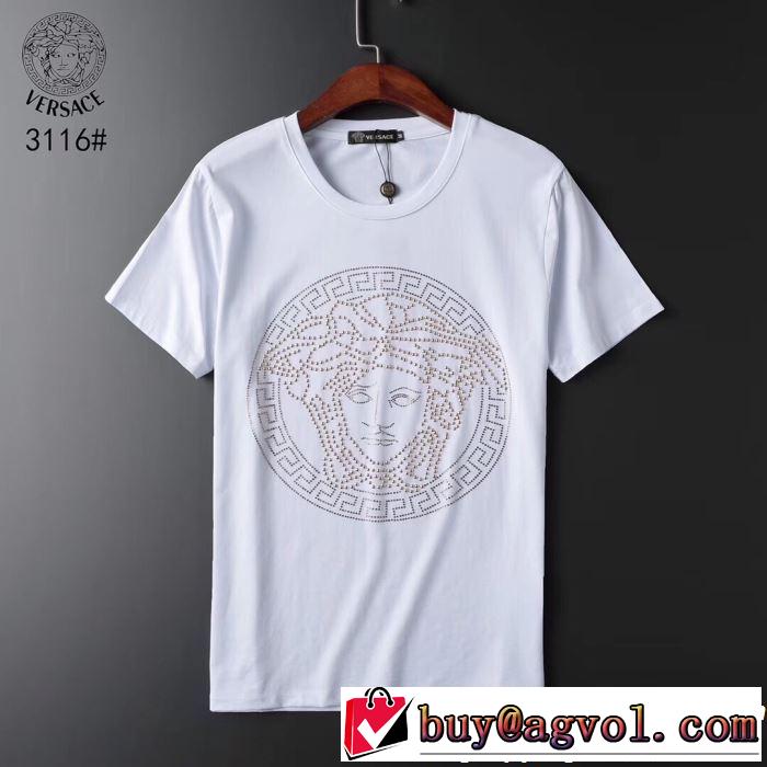 VERSACE ヴェルサーチ 半袖Tシャツ 2色可選 2019SSのトレンド商品 おしゃれデザインも大人気