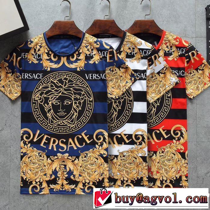 3色可選 半袖Tシャツ 2019春夏トレンドアイテム 今期のトレンド定番アイテム VERSACE ヴェルサーチ