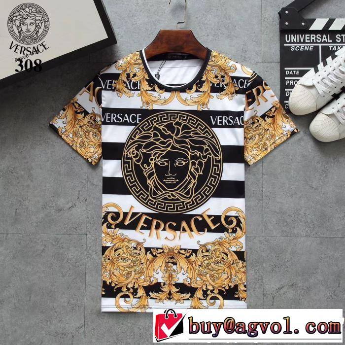3色可選 半袖Tシャツ 2019春夏トレンドアイテム 今期のトレンド定番アイテム VERSACE ヴェルサーチ