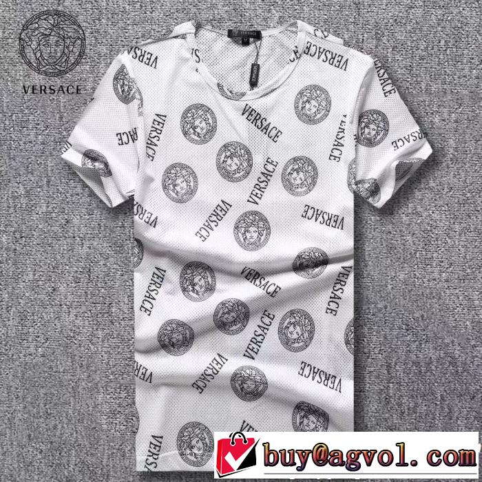 春色の最旬の人気アイテム 2019春夏トレンドアイテム VERSACE ヴェルサーチ 半袖Tシャツ 2色可選