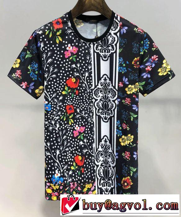最新で完売確実 ヴェルサーチ2019春夏トレンドアイテム  VERSACE Tシャツ/半袖 限定デザイン大人気完売前に