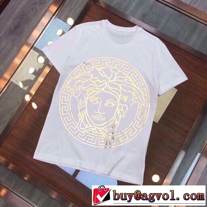VERSACE 2019SSのトレンド商品 2色可選 Tシャツ/半袖夏ファッションをおしゃれに楽しもう ヴェルサーチ