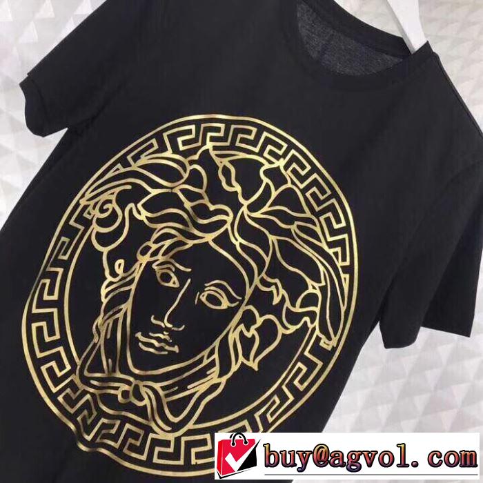 VERSACE 2019SSのトレンド商品 2色可選 Tシャツ/半袖夏ファッションをおしゃれに楽しもう ヴェルサーチ