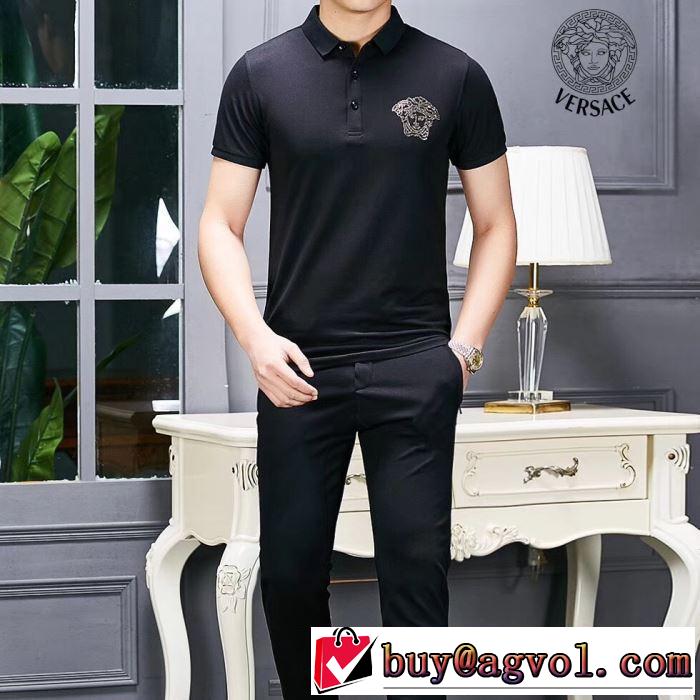 大人っぽいファション感Tシャツ/半袖 ヴェルサーチVERSACE きちんと感をプラス 2色可選