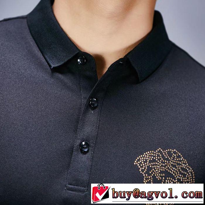 大人っぽいファション感Tシャツ/半袖 ヴェルサーチVERSACE きちんと感をプラス 2色可選