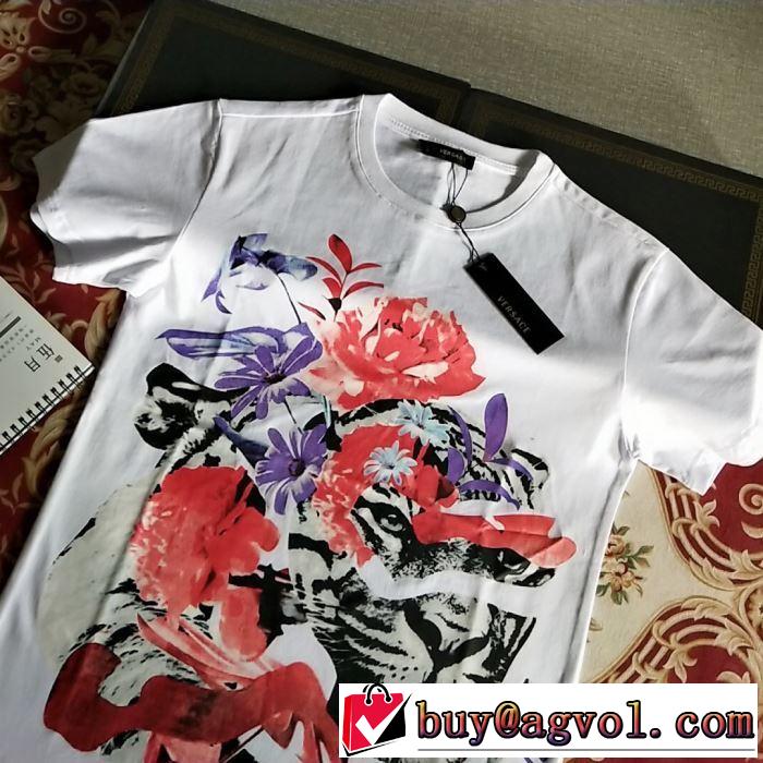 大人っぽいファション感 ヴェルサーチ 2019夏ファション新品 VERSACE  Tシャツ/半袖 韓国の人気
