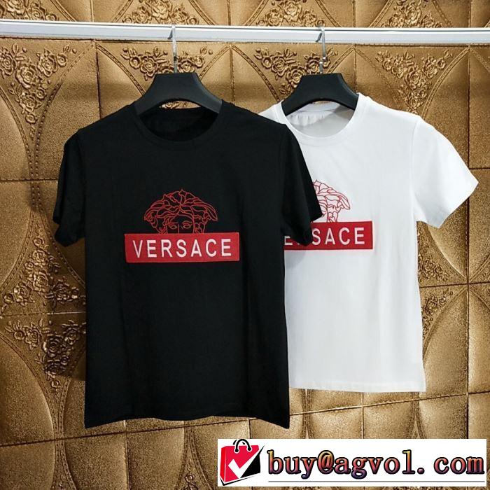人気モデル愛用VERSACE Tシャツ/半袖 2色可選 ヴェルサーチ 2019限定 男性に人気