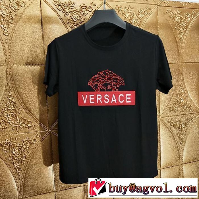 人気モデル愛用VERSACE Tシャツ/半袖 2色可選 ヴェルサーチ 2019限定 男性に人気