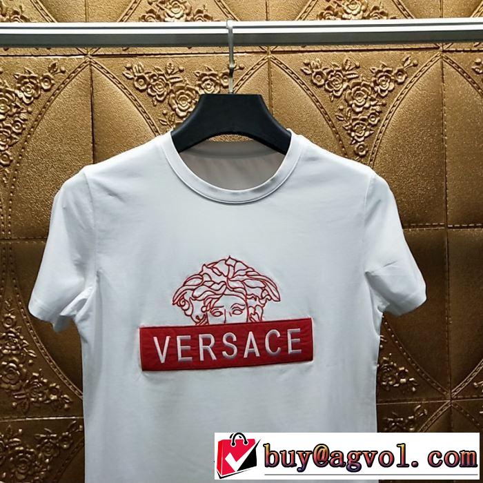人気モデル愛用VERSACE Tシャツ/半袖 2色可選 ヴェルサーチ 2019限定 男性に人気