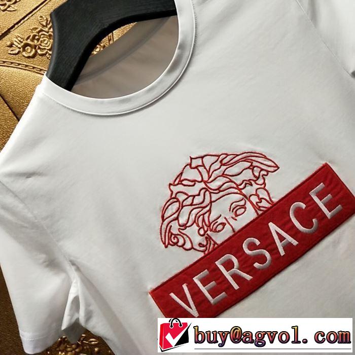人気モデル愛用VERSACE Tシャツ/半袖 2色可選 ヴェルサーチ 2019限定 男性に人気