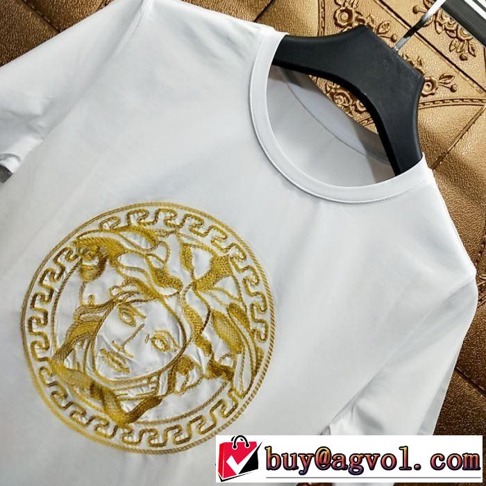 ヴェルサーチ 手持ち在庫あり海外セレブ愛用 VERSACE Tシャツ/半袖 2色可選 2019夏ファション新品