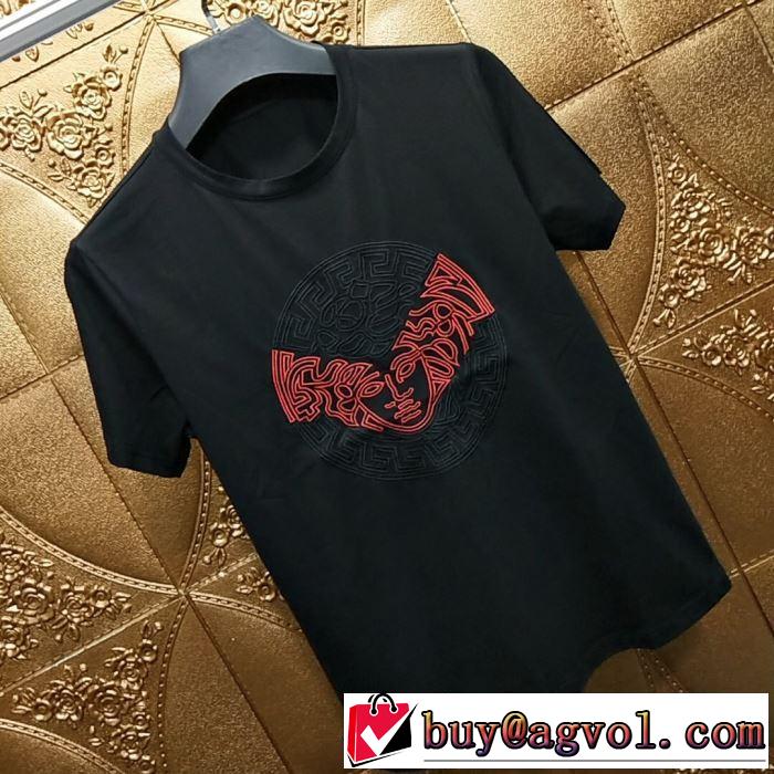 VERSACE Tシャツ/半袖 2色可選 格安SALE ヴェルサーチ 【2019春夏】最新コレクション すごく稀少カラー