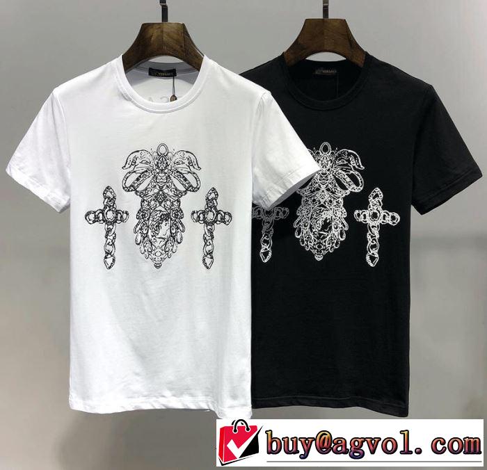 2019限定 男性に人気 ヴェルサーチ  Tシャツ/半袖 2色可選 VERSACE 海外セレブは大人気