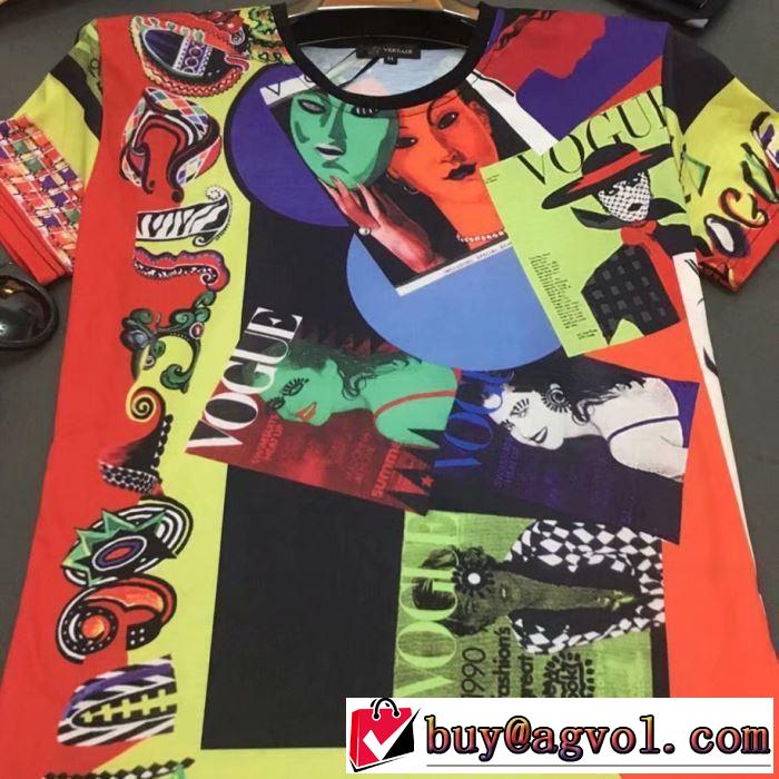 特に夏は人気アイテム2019SS VERSACE Tシャツ/半袖 最新先取りおしゃれなロゴ入り ヴェルサーチ