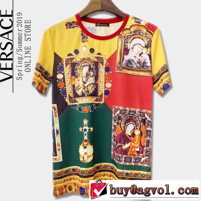人気上昇中 ヴェルサーチ2019限定 男性に人気 VERSACE Tシャツ/半袖  海外セレブは大人気