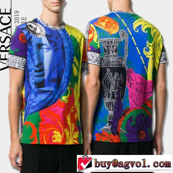 大人の色味 ヴェルサーチ夏のコーデにぴったり VERSACE Tシャツ/半袖 2019限定 男性に人気