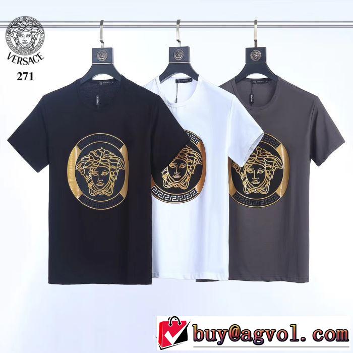 ベストはキレイめな印象に ヴェルサーチTシャツ/半袖   3色可選  2019SS VERSACE 素敵カジュアル春夏新品