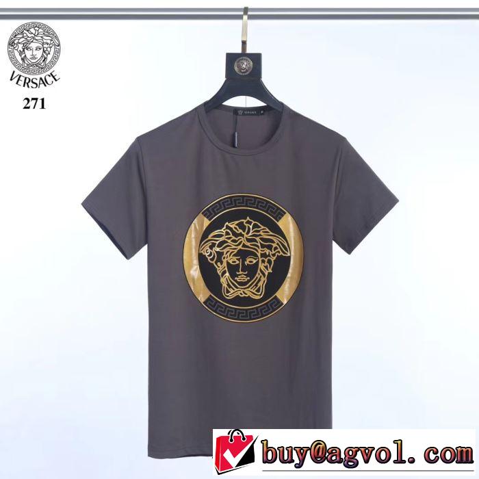 ベストはキレイめな印象に ヴェルサーチTシャツ/半袖   3色可選  2019SS VERSACE 素敵カジュアル春夏新品
