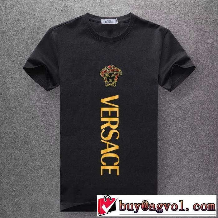 5色可選 ヴェルサーチ 優しい雰囲気スタイリッシュにVERSACE  Tシャツ/半袖  2019春夏は人気定番