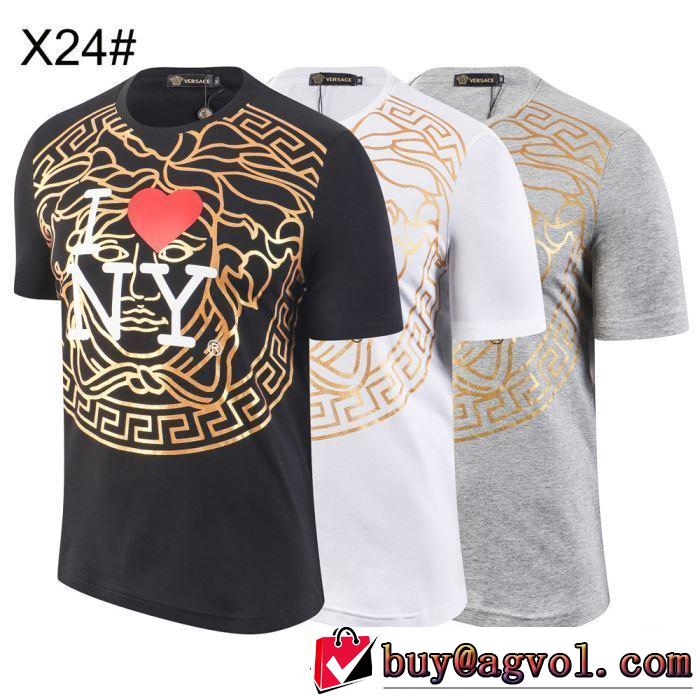 2019春夏人気トレンドアイテム ヴェルサーチVERSACE  Tシャツ/半袖 特に夏は人気アイテム  3色可選