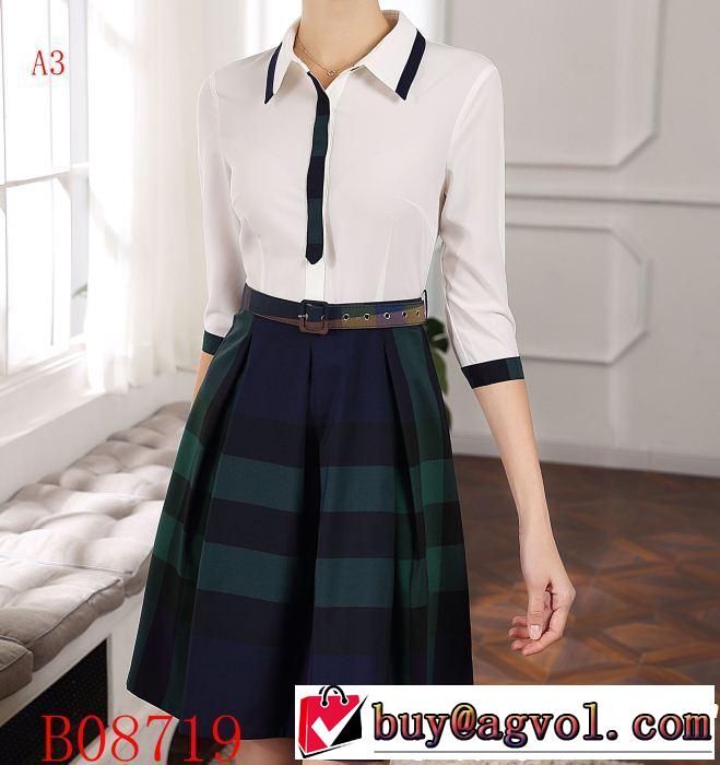 BURBERRY ワンピース 多色可選 2019夏ファション新品 さわやか夏スタイル新品 バーバリー