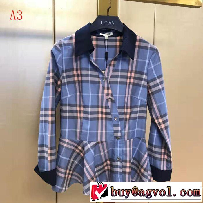 夏のコーデには欠かせない 2019春夏は人気定番 BURBERRY バーバリー 長袖 シャツ レディース 3色可選