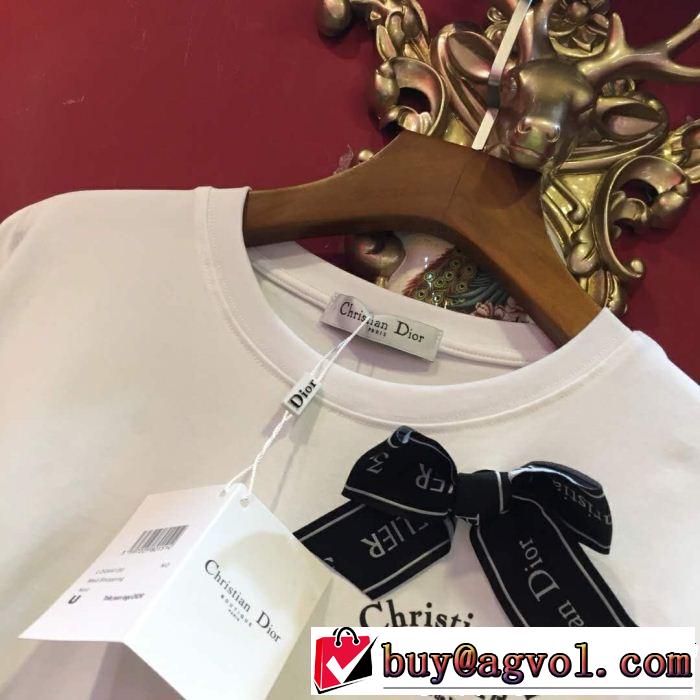 2019年最新ファッション 大人の可愛さを引き立て DIOR ディオール 半袖Tシャツ 2色可選