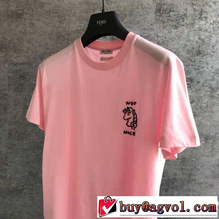 ミュウミュウ MIUMIU 半袖Tシャツ 素敵カジュアルの春夏コレクション 2019即旬な装いに