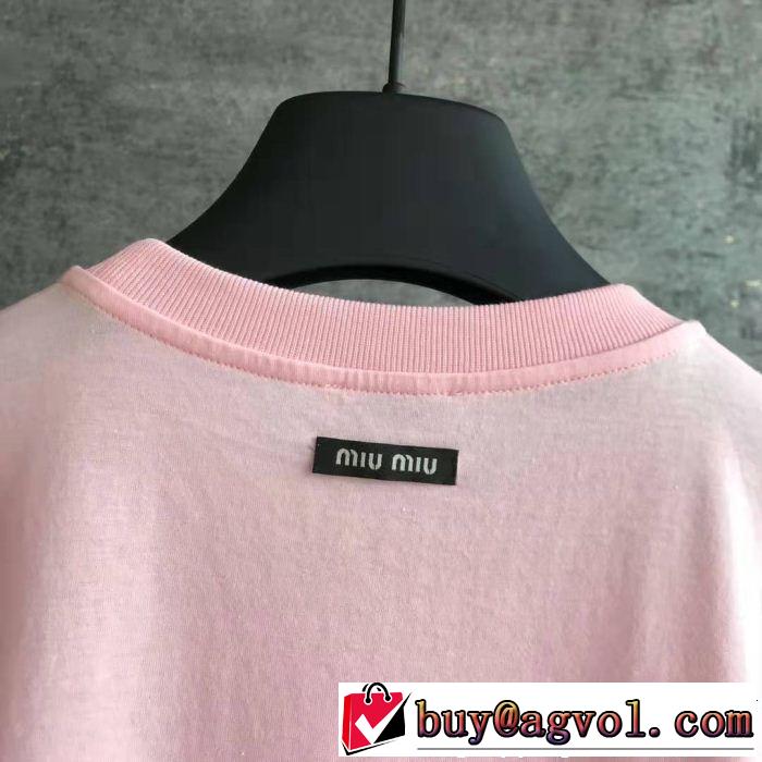 ミュウミュウ MIUMIU 半袖Tシャツ 素敵カジュアルの春夏コレクション 2019即旬な装いに