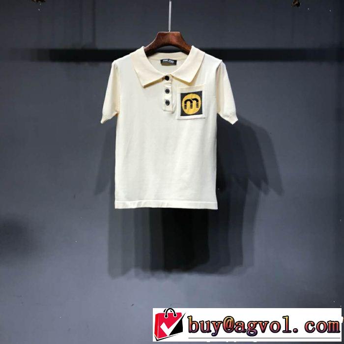 2019春夏人気トレンドアイテム 海外セレブは大人気 ミュウミュウ MIUMIU 半袖Tシャツ 2色可選