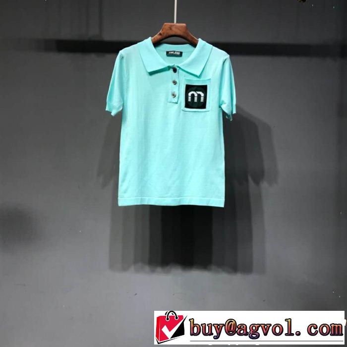 2019春夏人気トレンドアイテム 海外セレブは大人気 ミュウミュウ MIUMIU 半袖Tシャツ 2色可選