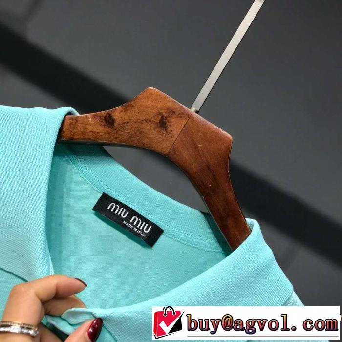 2019春夏人気トレンドアイテム 海外セレブは大人気 ミュウミュウ MIUMIU 半袖Tシャツ 2色可選