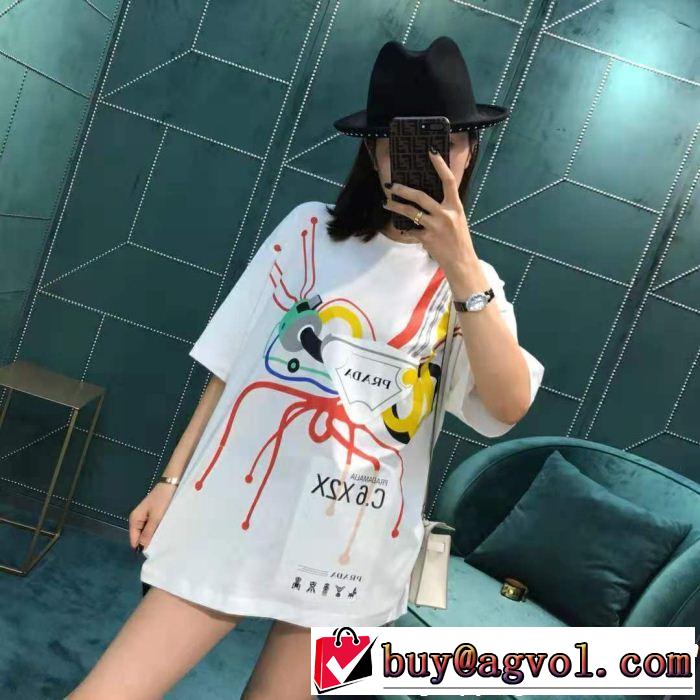 PRADA プラダ 半袖Tシャツ 大人カジュアル夏ファッション2019 夏気分UP最新コレクション