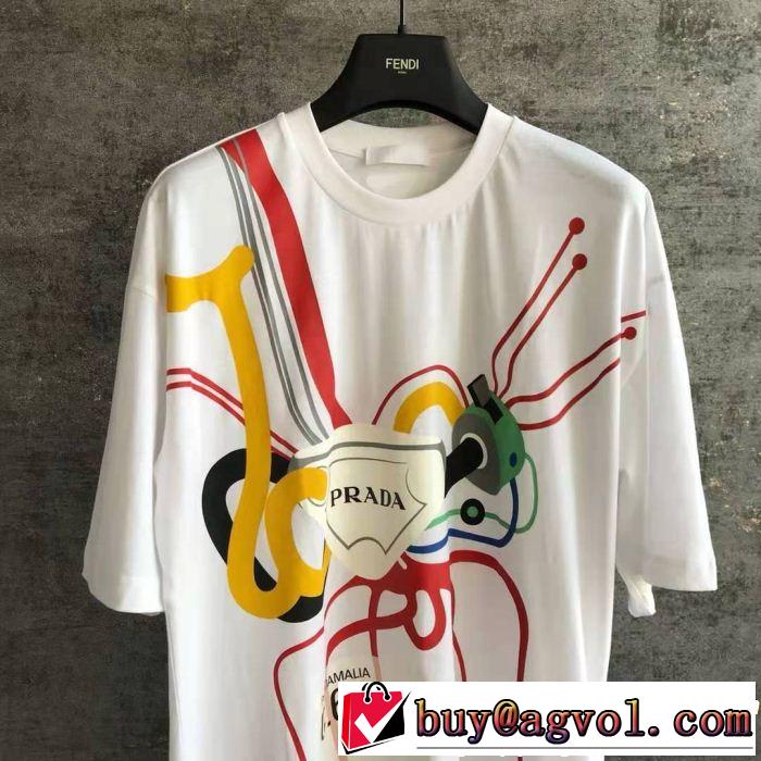 PRADA プラダ 半袖Tシャツ 大人カジュアル夏ファッション2019 夏気分UP最新コレクション