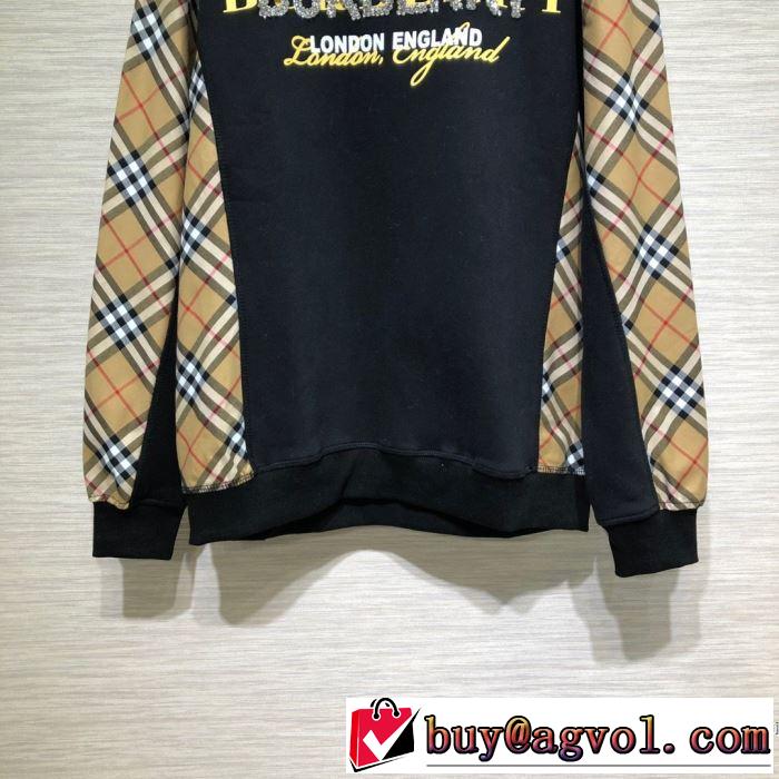 秋服コーデ2019年版 バーバリー BURBERRY 大胆なチェックの人気トレンド プルオーバーパーカー 2色可選 秋にはやる最新作を先取り
