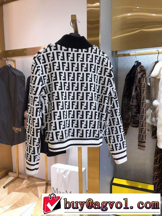 最速2019秋冬トレンドブランド　フェンディ FENDI　シンプルに着こなしたい　ハーフコート　今年らしい新しい人気色