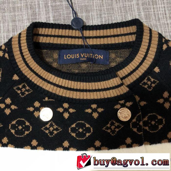 最新トレンドコーデおすすめ　ルイ ヴィトン LOUIS VUITTON　2019-2020秋冬のファッション　ニットコート　機能性が良くブランド新品