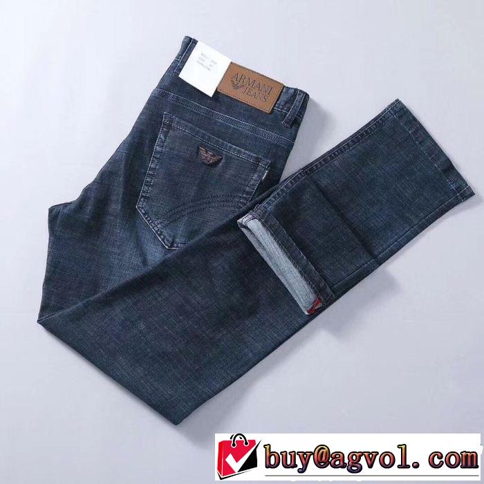 アルマーニ 2019夏ファション新品 夏っぽさ新作アイテム ARMANI ストレートデニムパンツ