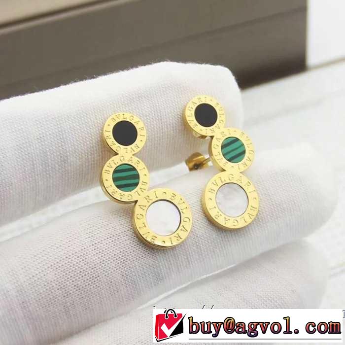 ピアス リラックススタイルが実現 ブルガリ BVLGARI 2019年最新ファッション 大人っぽく見せ新作 3色可選