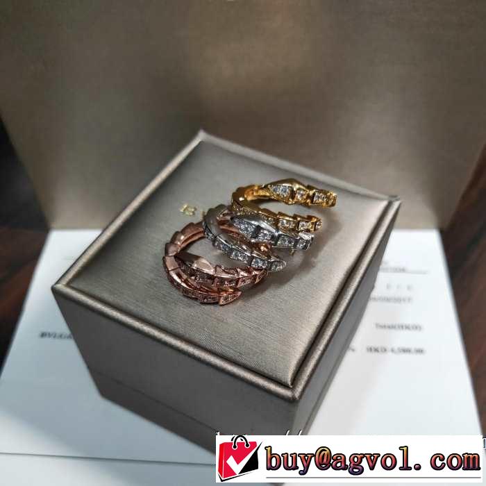 3色可選 オシャレ印象で人気の高い ブルガリ BVLGARI リング/指輪 季節をまたい新作アイテム 2019即旬な装いに