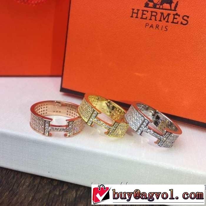 3色可選 キレイめ感が強い エルメス春夏の流行り2019新品 HERMES 甘過ぎず大人な印象に リング/指輪 