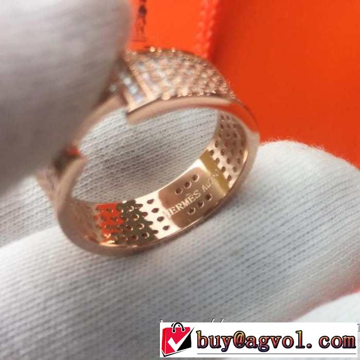 3色可選 キレイめ感が強い エルメス春夏の流行り2019新品 HERMES 甘過ぎず大人な印象に リング/指輪
