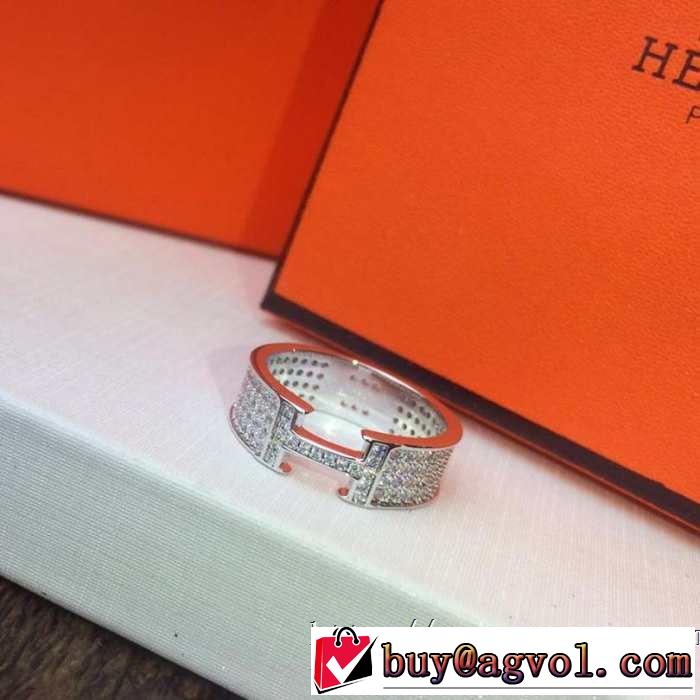 3色可選 キレイめ感が強い エルメス春夏の流行り2019新品 HERMES 甘過ぎず大人な印象に リング/指輪