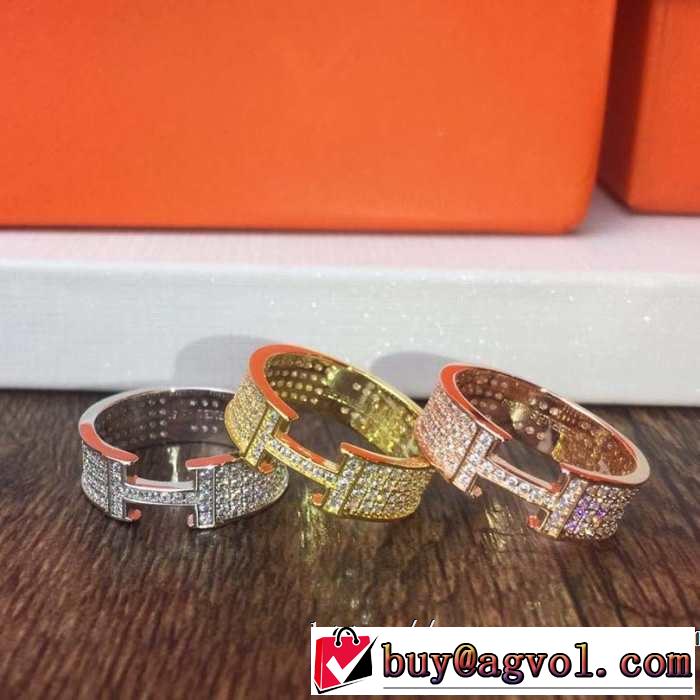 3色可選 キレイめ感が強い エルメス春夏の流行り2019新品 HERMES 甘過ぎず大人な印象に リング/指輪