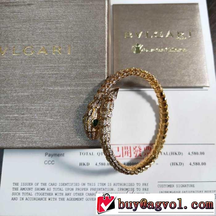3色可選オシャレ印象で人気の高い ブルガリ BVLGARI 2019即旬な装いに ブレスレット お洒落トレンド人気
