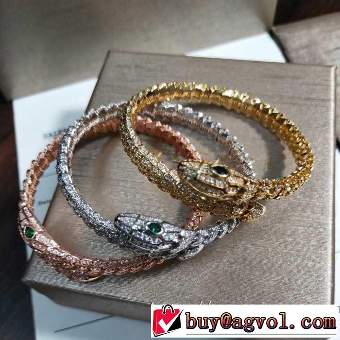 3色可選オシャレ印象で人気の高い ブルガリ BVLGARI 2019即旬な装いに ブレスレット お洒落トレンド人気