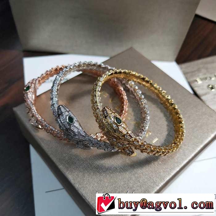 3色可選オシャレ印象で人気の高い ブルガリ BVLGARI 2019即旬な装いに ブレスレット お洒落トレンド人気