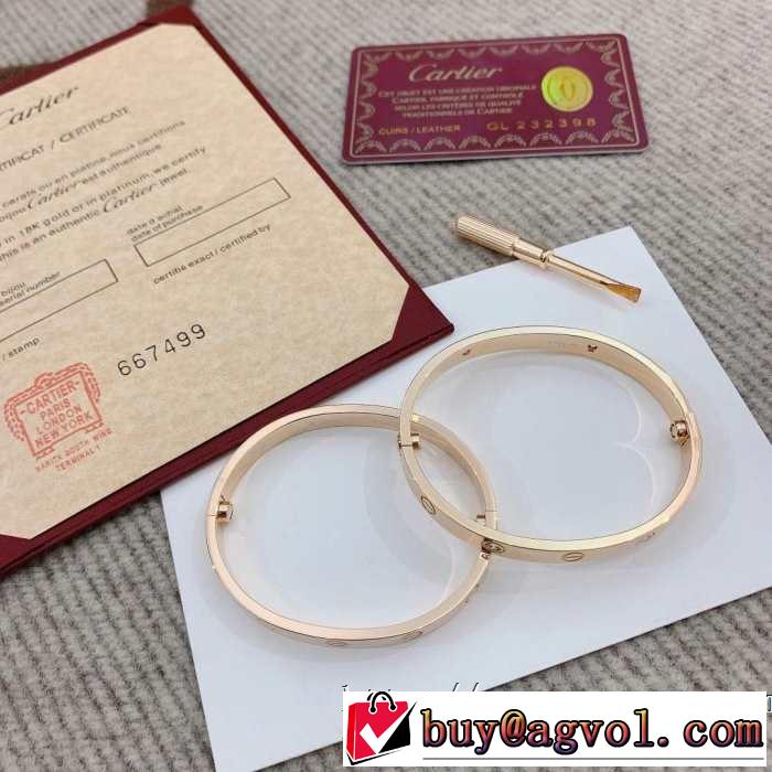大人っぽく着こなし カルティエ 春夏の流行り2019新品 CARTIER ブレスレット 2色可選 好印象な上品スタイル
